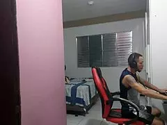 the stepson catches his stepmom fingering her tight asshole