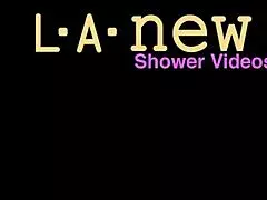 stunning czech model enjoys a relaxing shower