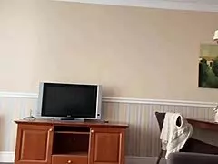 Satin pajama threesome: brunette teen and milf in pov sex?