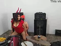 New Latin rock star engages in passionate sex before rehearsal amid Halloween festivities