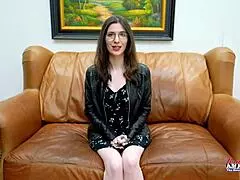 horny brunette cutie hazel oconnor fingers her pussy and gives bj