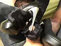 Shoe Job By Silver Super Highheels With Cum On Her Feet In Shoes