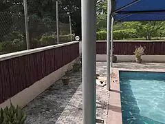 Fun At The Pool Flower Gets Her Pussy Eaten