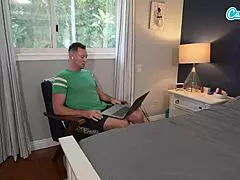 Sexy MILF housewife masturbates on Facetime, but gets bent over and fucked hard