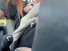 italian big tits milf artemisia love flashes her tits while driving with long hair fetish