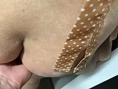 Stepmoms friend bakes creampie, licks chocolate, then fucks tight pussy