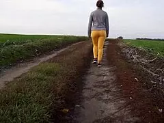 voyeur watches women in tight yoga pants outdoors