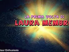 Laura experiences her first blowjob and deepthroat with cum in mouth.