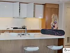 Mature Stepmom Sarah Taylor Teases in Panties, Tempting Stepson to Cum on Big Cock