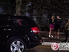 Tiffany And Mama Cum Hard On Strangers' Cocks In Alley Night Adventure