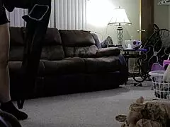 i'm a chubby mom cleaning the house