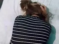 In pov, he fucks me doggy style on the big bed during our webcam session