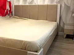 Watch this mature housewife change bed sheets and finger her hairy pussy on camera?