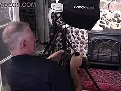 Behind the scenes with Bettie Hayward in college girl photoshoot 😊