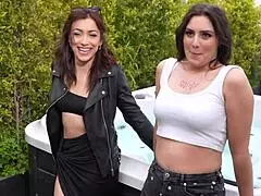 Laury belle, sexy french milf with small waist, suffers a torrid threesome with two guys in amateur group