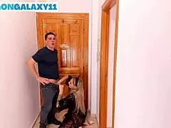 hey, this busty blonde mom surprises the delivery boy with a deepthroat blowjob.