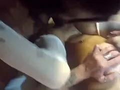 I love seeing that big black cock pounding the Brazilian milf's ass for a creampie