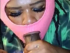 she blows bubbles with my cum after sucking my dick so good in deepthroat