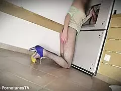 slow fertilization of a local slut red cat with creek of cum