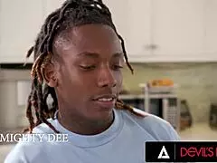 Naughty Stepmom Wants Stepson's Black Cock In Mouth And Wet Pussy.