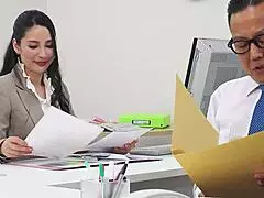 Mature office girl seduces old cock