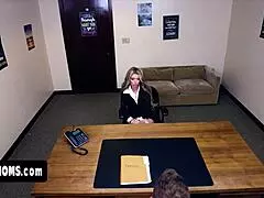 Skinny Milf Office Lady Tiffany Gets Invited into the Special Interview Room