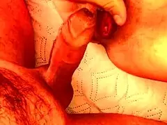 He's fucking her tight holes hard and rough.