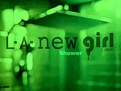 Striking Brunette Beauty Takes Relaxing Shower