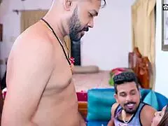 Desi Indian bhabhi takes all cocks in full gangbang