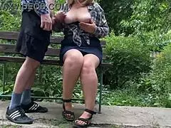 Mother-In-Law's Natural Tits Covered In Cum