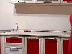 incredible joi housewife in the kitchen teasing with striped panties and smelly socks washing dirty smelly feet in the dish sink sweet wet pussy upskirt