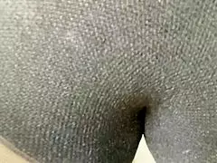 Step sister teases without panties in sheer pantyhose