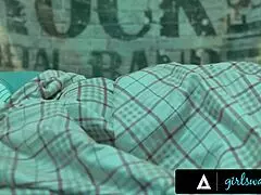 Does this futuristic milf take the nerdy girl's virginity?