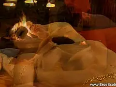 The beautiful art of cunnilingus, with asian cougar brunette licking erotic cute couple.