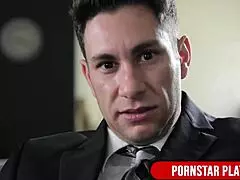 Kinky blonde Claudia Valentine milks her therapist Brad Knight's dick!