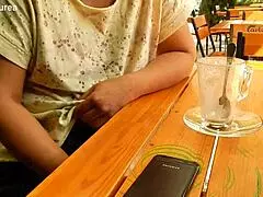 look at this milf flashing her hairy tits in public, she's mature and chubby too