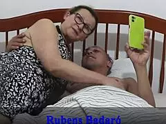 My stepmom enters room for cleaning but wants to fuck me in red sheer