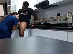 I CONVINCE THE EMPLOYEE TO FUCK IN THE KITCHEN PART 1