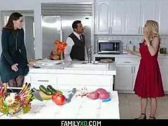 step family gets together for some group fun on thanksgiving