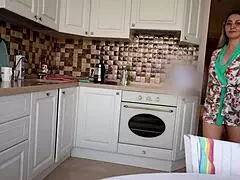 Oh my god, what are you doing? Fucked a friend's juicy mom in the kitchen