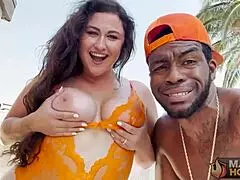 Curvy cutie Josie Jaxxon enjoys an outdoor adventure with Rome Major.