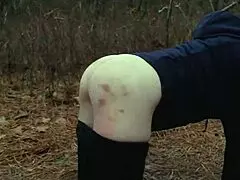 these two sick perverts dragged that bubble butt milf into the woods for some crawling fun