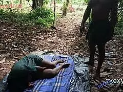 Big ass Debbie gets creampied on African big black cock, watch the full video on my red channel