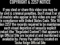 Tasha Reign slikker våt fitte i lesbisk undertøyscene