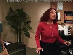 Red mature teacher kiki daire double penetrated by big cocked students