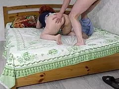 stepmom lays on bed tempting stepson for sex 😈