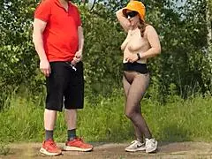 Stranger Worships Dirty Webcam Model's Ass Outdoors