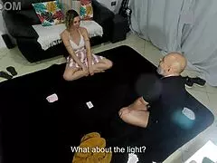 the game ended with her naked and covered in cum 😏