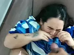 telling my stepson to help under blankets but he brings his hard cock for my mouth part 1 😏