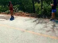 public street exhibitionism in canc�n mexico milf showing her natural tits and ass outdoors flashing boobs